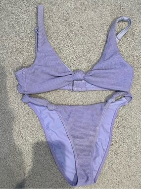 PacSun Lavender Textured Knot Bikini Set